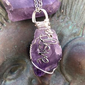 Amethyst Crystal Quartz Statement Necklace